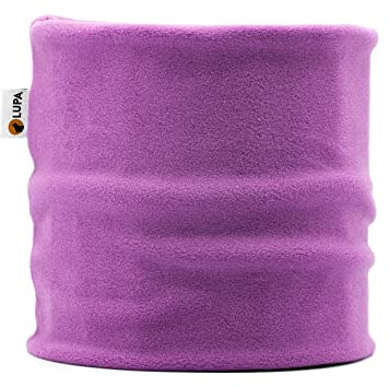 Lupa Handgefertigter doppellagiger Fleece-Halswärmer für Kinder – Kinder-Halswärmer für Jungen und Mädchen – Fleece-Halstuch für den Winter (hellviolett, klein (2–6))