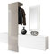 Vladon Garderobe Wandgarderobe Carlton Set 1, Made in Germany, Korpus in Weiß matt/Paneel in Sandgrau Hochglanz