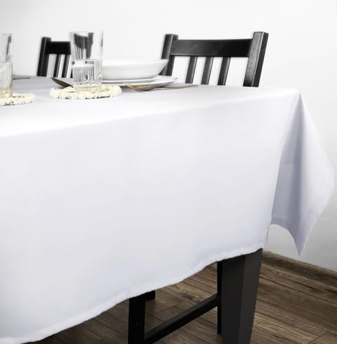 Rollmayer Tischdecke Tischtuch Tischwäsche Gastronomie Kollektion Vivid Uni einfarbig pflegeleicht waschbar 21 Farben zur Auswahl, Produkt für den täglichen Gebrauch(Weiß 1, 140x280cm)
