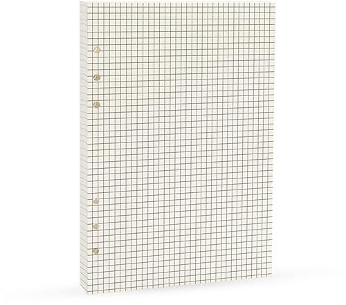 Harphia Grid Square Spiral Notebook Refill,A5 Planner Inserts 6 Ring Binder Refill, for Filofax, 90 pages double sided printed, (A5 5.59 x 8.27'',Gridsquare)