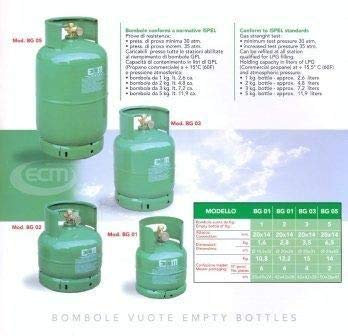 ECM TERMODOMESTICI Bombola Gas 3kg Vuota da Campeggio