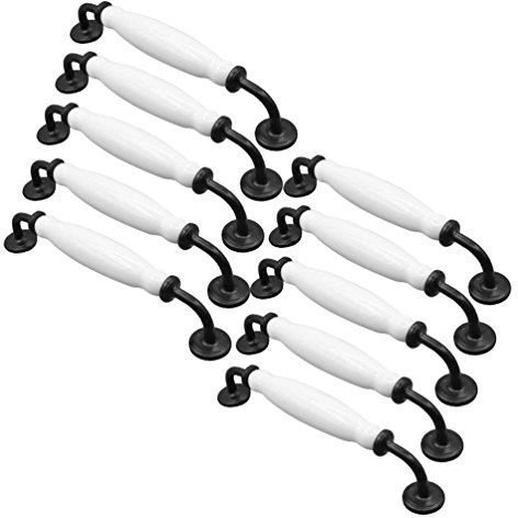 EBETA 10er Maniglie per arco bianco Maniglie per mobili Maniglia per barra maniglia Maniglia per ringhiera (160 mm Distanza foro)