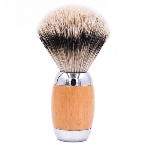 Taconic Shave, Shave Brush Extra Denso 100% a 3 bande Silvertip Tasso lusso Con Deluxe in legno di faggio e Chrome maniglia Rasatura, rasatura stand incluso