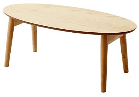 EMOOR Klapptisch Holz, Klein-Oval (B90xD43cm) Naturfarben, Couchtish Tatami Tisch