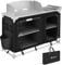 TecTake® Meuble de Rangement Cuisine de Camping Luxueuse Pliable en Aluminium, avec 4 Étagères, Plan de Travail, Pieds réglables, Sac de Transport Inclus, Stockage pour Vaisselle, Accessoires Cuisine