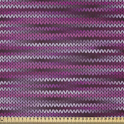 ABAKUHAUS Magenta Stoff als Meterware, Vintage Strickmuster, ausdehnbar mit Elestan für Heimwerkarbeiten und Näharbeiten, 1Meter, Fuchsienfarben Violett