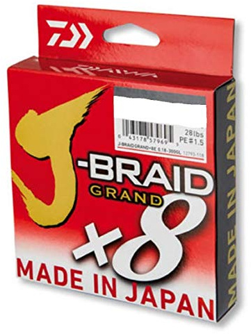 Daiwa J-Braid Grand X8 0,18mm 12,5Kg 2700m Gray-Light 8-Fach geflochtene Schnur