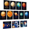 12 Stücke Sonnensystem Pädagogische Lehre Plakate Laminierte Kinder Raum und Planeten Plakate Drucken WallChart Kunst für Kleinkinder Klassenzimmer Schlafzimmer 10,6 x 14,1 Zoll