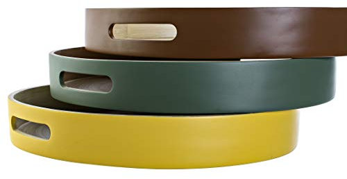 KONTARBOOR Bandeja grande de bambú verde espuma, 38 x 38 x 5,5 cm.