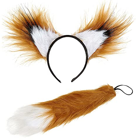 W WIDMANN MILANO Party Fashion 10017 - Verkleidungsset Fuchs, Haarreif mit Ohren und Schwanz, Mottoparty, Karneval