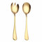 ARFUKA 2 Stück Salatbesteck Set Edelstahl Salatlöffel & Salatgabel Salat Server-Set Spülmaschinenfest Gold