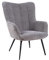 byLIVING Sessel UTA/gepolsterter Armlehn-Sessel in Cord-Stoff grau mit Ziersteppung/Gestell schwarz pulverbeschichtet/Relaxsessel/Ruhesessel / 72 x 97 x 80 cm (BxHxT)