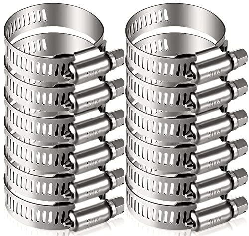 Litensh 12 collier de serrage tuyau arrosage en acier inoxydable, collier serflex inox 35-57mm, serre flex serrage pour tuyau d'engrenage conduits de carburant plomberie automobile piscine