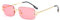 kachawoo Kleine Retro-Sonnenbrille, rechteckig, randlos, Vintage, männlich, weiblich, Sonnenbrille, UV400, rahmenlose Geburtstagsgeschenke für Mädchen (gold with pink)