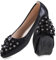 MACHSWON Ballet Flats for Women Comfortable Women's Flats Sparkly Flower Rhinestone Slip on Pointed Toe Flats Shoes Women(Black, Size 7.5)