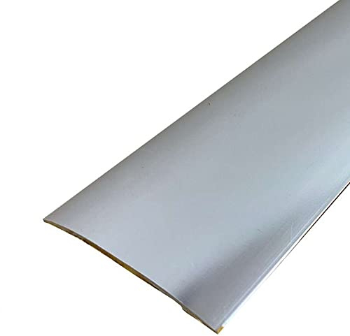 CAS 38mm Self Adhesive Euro Cover Strip Wood Vinyl Tile Door Bar Threshold Trim - Bright Silver, 2.7m