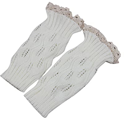 yiouyisheng 1 Paar Damen Stulpen Beinwärmer Kurz, Damen Stricken Stulpen Socken Frauen Kurzer Boot Abdeckung Wärm Beinstulpen, Boot Socken Winter Warm Häkeln Strick Boot Manschetten Socken