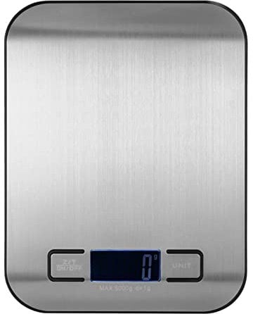 Digitale Küchenwaage zum Backen und Kochen, Taschenschmuckwaage, Gramm- und Unzenwaage, Lebensmittelwaage zum Abnehmen, Lebensmittelwaage zum Kochen, Backen, Tara-Funktion, LCD-Display(5kg black)