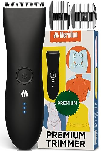 MERIDIAN Premium-Trimmer für Damen und Herren, USB-C-Ladegerät, Reiseschloss, 6 Farben erhältlich, Onyx