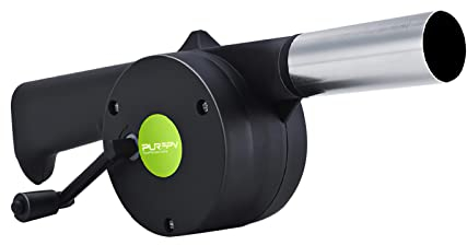 Teksome feu pour Le Camping - Ventilateur à manivelle | Souffleur portatif Main pour Le Barbecue extérieur Foyer Camping d'intérieur