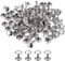 sourcing map 100 Ensembles Cuir Rivets, 9mm Double Capuchon Rivets 12mm Hauteur Métal Clouons Rivet pour Cuir Artisanat Réparation DIY Porte-monnaie Ceintures Sacs Chaussures, Argent Ton