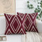 2er Set Kissenbezüge Leinen Dekokissen Geometrische Muster Kissenbezug Sofakissen Modern Dekorativ Couchkissen Kissenhülle für Wohnzimmer Schlafzimmer 40x40 cm Rot und Weiß