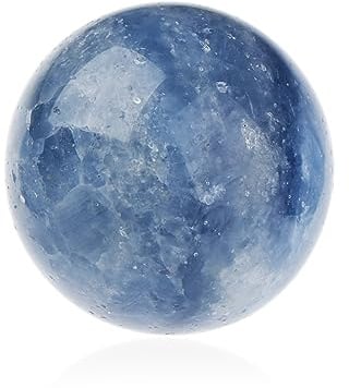 NKlaus Kugelform Blau Durchmesser: 40mm Natürlicher Calcit Deko, 1 Stück