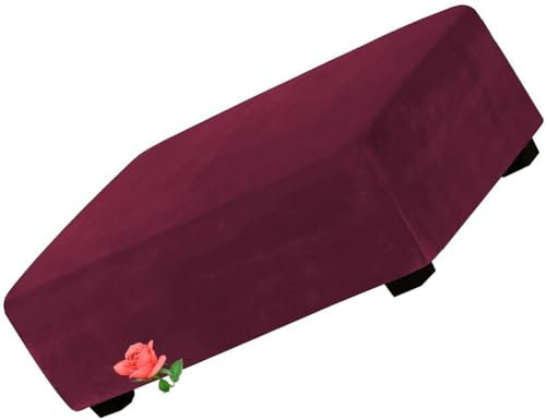 MeRcri Hockerbezug rechteckig Samt Jacquard Husse Überzug Bezug für Ottomane Fußbank Stretch bezug hocker Bezug für Ottomane (Color : #e, Size : 160x70-95cm)