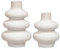 Vasen Set Keramik Deko Blumenvasen Moderne Wohndekoration Blumenvase weiß, Vase für Pampasgras, Keramik-Donutvase für Wohnzimmer, Schlafzimmer oder Büro 16/21cm