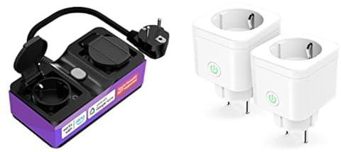 Refoss Prise Connectée Extérieure (Type F), Prise Intelligente WiFi Compatible avec Alexa, Prise Connectée Mini avec Contrôle à Distance