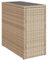vidaXL Garten Beistelltisch, Gartentisch mit Glasplatte, Couchtisch Kaffeetisch für Terrasse Garten, Tisch Balkontisch Gartenmöbel, Beige Rattan
