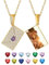 Supcare Gold Kette mit Foto, Geburtsstein-Halskette mit Bild, Damen-Halskette mit Umschlaganhänger, Fotokette CZ Envelope Umschlagkette, Personalisierter Schmuck für Jahrestag