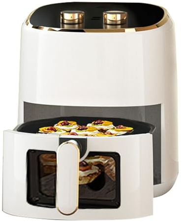 La friggitrice ad aria verticale a cassetto singolo ha 1 cassetto e 1 ripiano Design salvaspazio Capacità 5 litri 6 funzioni di cottura Bianco.(5L Mechanical model)