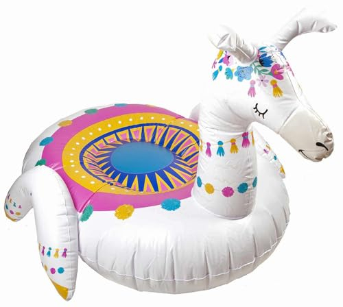 Riesige aufblasbare Lama-Liege für Erwachsene – 160 cm x 130 cm | Strand & Pool Float Ride On | stabiles PVC-Vinyl mit Reparaturset im Lieferumfang enthalten