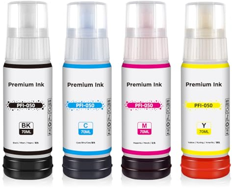 storcfe Replacement for Canon PFI-050 PFI050 Pigment Ink Bottle Set 280ML | PFI-050 Ink Tank Set Use for Canon imagePROGRAF TC-20 TC-21 TC-20M TC-21M Printers (4-Pack, Black, Color)