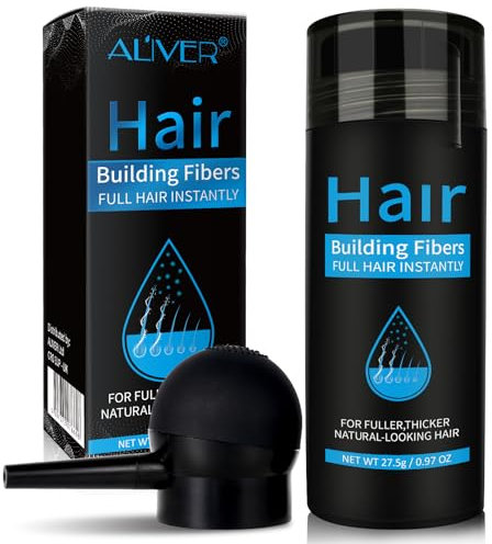 Fibra para el cabello, fibra para el cabello de natural, spray para el cabello de fibra de para hombres y mujeres (marrón oscuro)