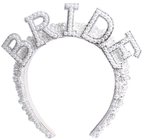 Bogoro Bride Couronne, Serre-Tête Fausses Perles, Bandeau Mariée, Accessoires Pour Cheveux de Mariage Pour Femmes