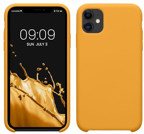 kwmobile Hülle kompatibel mit Apple iPhone 11 Hülle - Silikon Handy Case - Handyhülle weiche Oberfläche - kabelloses Laden - Mango