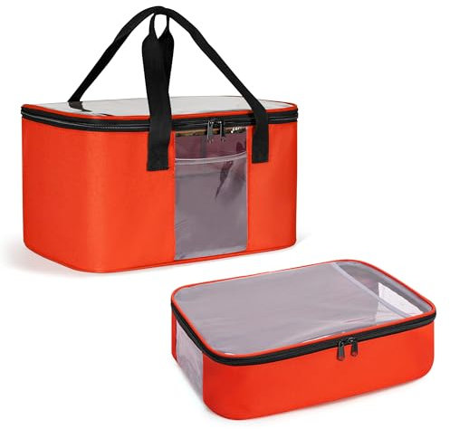 Rexmica 2pcs Toy Storage Organiser Bag for Magnetic Building Tiles Blocks, Transparent Zipper Pouch Bag for Magnet Toy, Large Travel Bag Case for Magnetic Building Set, Board Game, Puzzle, Car Toy
