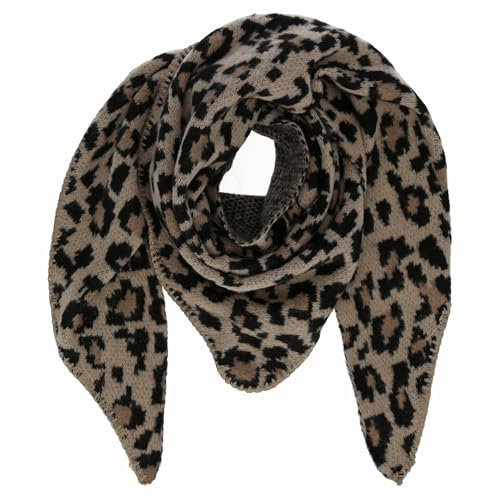 irisaa Schal Damen Leopard, weiche flauschige Deckenschal mit Leo Muster, dreieckstuch Winter Halstuch für Frauen Mädchen, Lang Kuschelig 190 * 80cm, Schal Farben 2020:Khaki