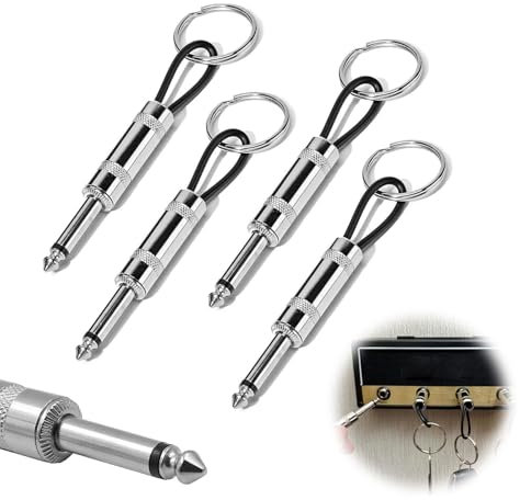 4 Stück Gitarrenstecke Schlüsselbund, Schlüsselbrett Gitarre Griffbrett Haken Halterung für Schlüsselhausbefestigung, Schlüsselhalter Wand Jack Rack Kompatibel mit Marshall JCM800 (Silber)