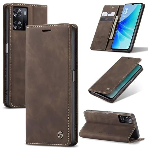 SLWYF Coque pour Oppo A57S/A57/A77 5G/V23, Etui Protection Housse Premium en Cuir PU, Pochette Fermeture Magnétique [Fentes pour Cartes] Flip Case Compatible avec Oppo A57S/OnePlus Nord N20 SE, Rose