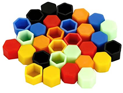 COSMEVIVI 20 Stück Radmutternabdeckungen Silikon 17mm Schwarz Schraubenschutzkappen Für Autos Korrosionsschutz Radschrauben Mutternschutz