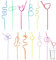 12 Pcs Curly Straws,Curly-Straws for Kids,Bendy Plastic Reusable,Colorful Creative Party for Friends' Gathering Birthday Camping,Cold Drink Beach Eco-Friendly Spiral Coloured Multi-Shaped PET Drinking