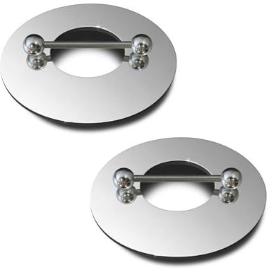 Fly Style Nippelpiercing Chirurgenstahl 316 L - 16 mm Öffnung - BDSM Schmuck - Nipple Piercing/Brust Piercings aus Edelstahl, Außendurchmesser:40 mm (Paar)