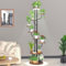 64 Tall indoor plant stand with grow light 9 Tiered Adjustable,Metal Rotating plant shelf for multiple plant Display indoor, Flower Holder Stand for Living Room,Bedroom,Office,Balcony (Rustic Brown)