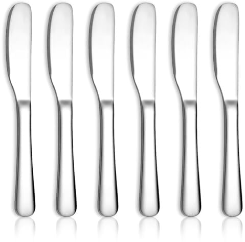 HOMQUEN Stainless Steel Butter Knife, Butter Spreader, Butter Knives, Butter Spreader Knife for Kitchen Restaurant Party, Kitchen Gadgets, Set of 6
