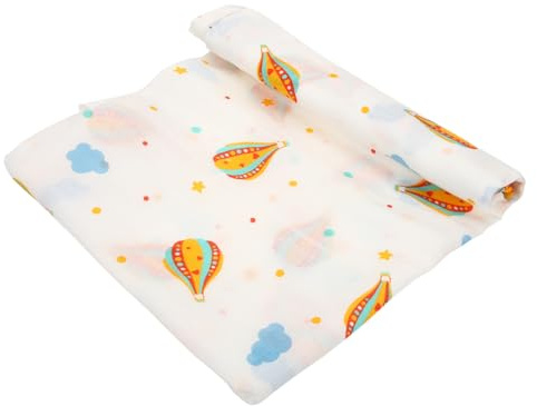 Sonnenschutz für Kinderwagen aus Baumwolle, Atmungsaktiv, UV Schutz | Luftige Abdeckung mit Heißluftballon Muster, für Kinderwagen und Korb, Schlichtes Design