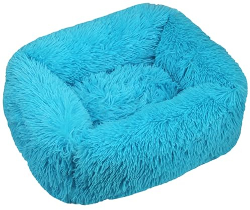 HotYou Orthopädisches Hundebett Rechteckiger Fluffy Wolke Hundekissen Hundesofa Katzenbett Kuscheliges Hundekorb Waschbar Rutschfester und Wasserdichter Boden,Blau 1,S 55 * 45 cm（<5KG）
