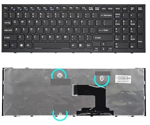 LZZSEOZ Tastiera US/Inglese per Laptop Sony per VAIO per VPC-EH per VPCEH, Layout US, Colore Bianco 9Z.N5CSQ.301(US Black 3 Screw)